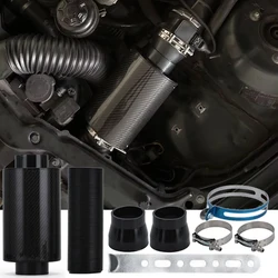 1 Set Universal Car 76mm 3 inch Carbon Fibre Cold Air Filter  Feed Enclosed Hight Flow Cold Air Intake Induction Pipe Hose Kit