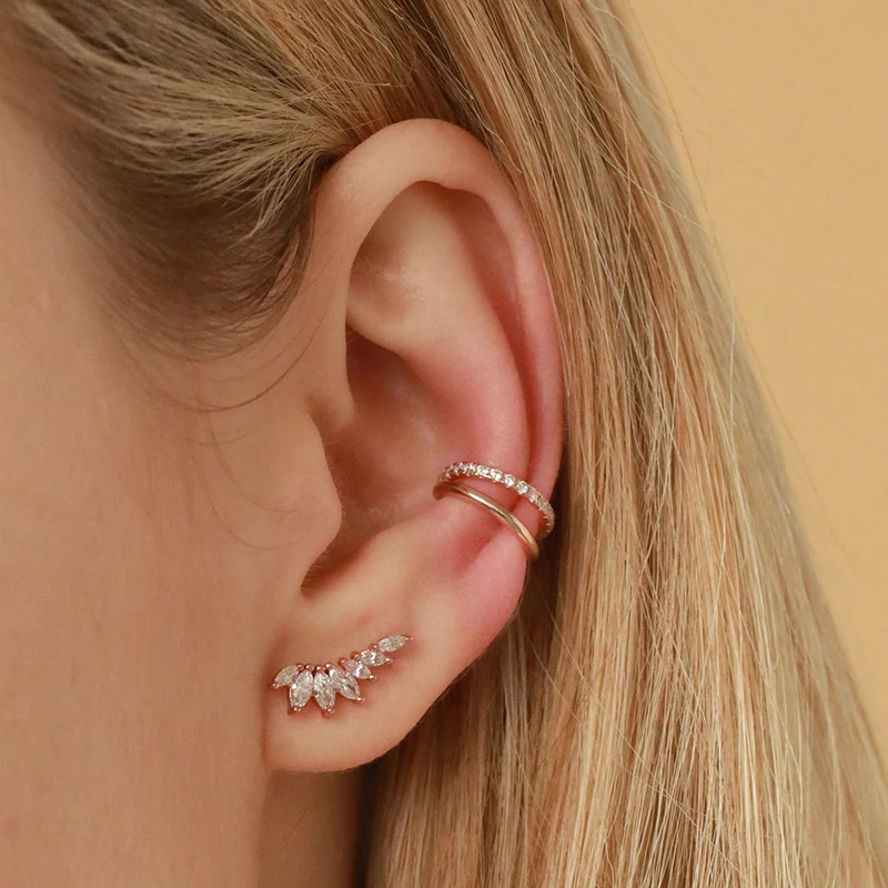 925 Sterling Silver Needle Horse Eye Crown Earrings for Women Luxury Colorful Zircon Geometry Stud Earring Party Fashion Jewelry