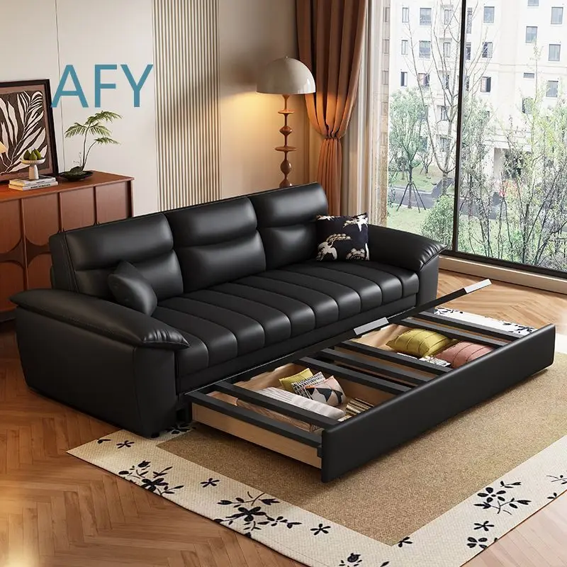 Foldable Sofa Bed with Piano Key Design for Small Living Rooms Storage Function Cat Scratch Resistant Fabric Multi Purpose