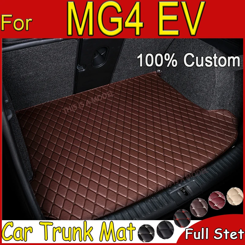 Leather Car Trunk Mats For MG4 EV EH32 2022 2023 2024 Water Proof Protection Coffre Voiture Car Rear Trunk Mats Car Accessories