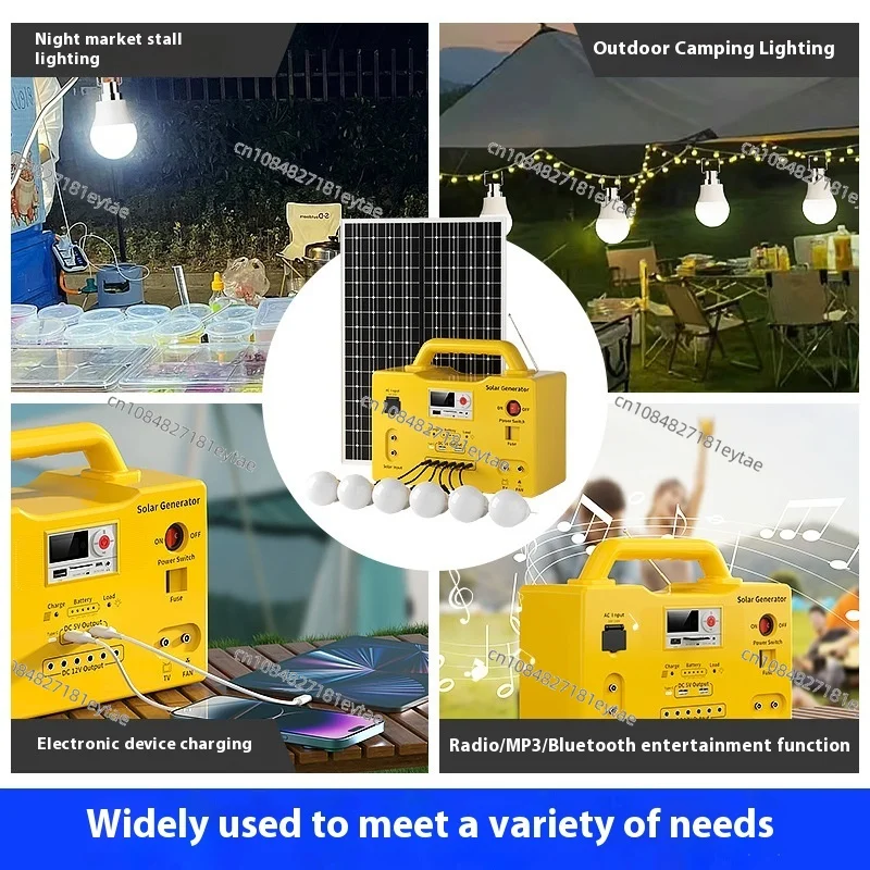 20252025 Multifunctional Solar Small System Emergency Energy Storage Card Speaker with Jump Starter for Outdoor Lighting