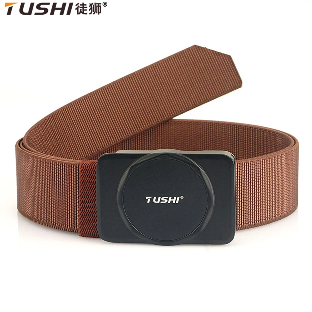 

TUSHI Elastic Jeans Belt For Men Metal Buckle Training Working Tactical Belt Comfortable High Quality Male Belt Waistband Men's