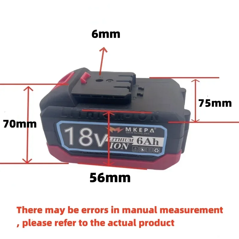 battery herramienta eléctrica 18v, 6000 mAh, adecuada para llaves eléctricas inalámbricas de 21v rechargeable 7000mAh