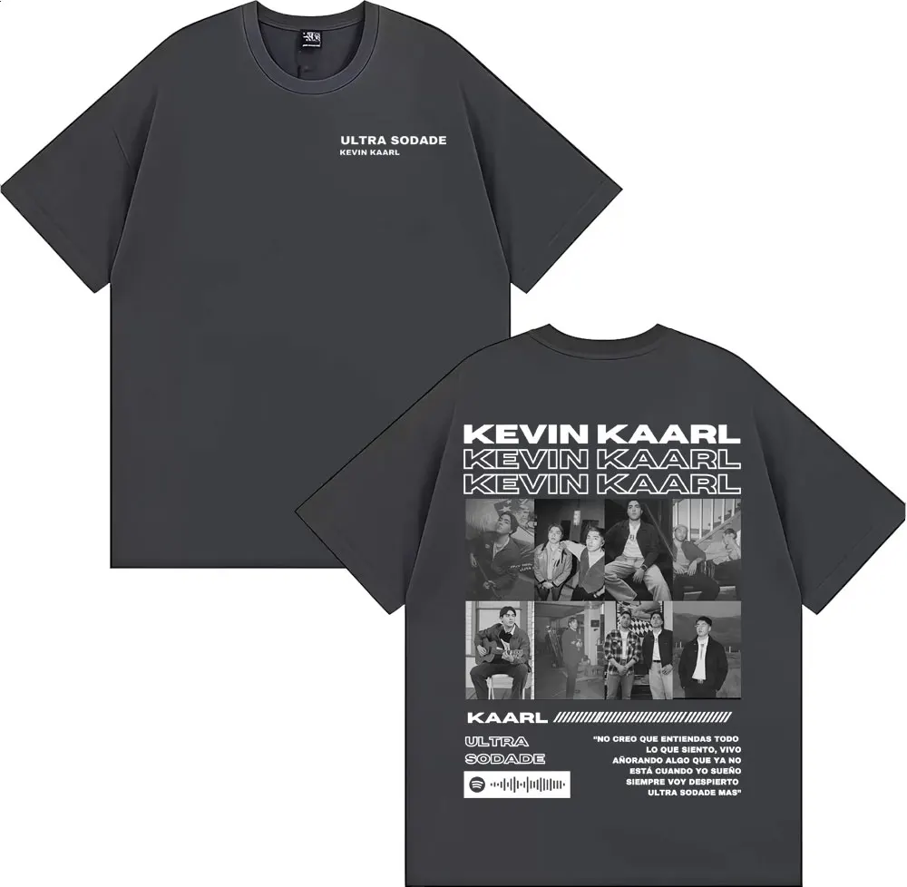 Rapper Kevin Kaarl Ultra Sodade Tour 2025 Cover T Shirt Men Women Fashion Gothic Retro T-shirts Cotton Comfort Oversized T Shirt