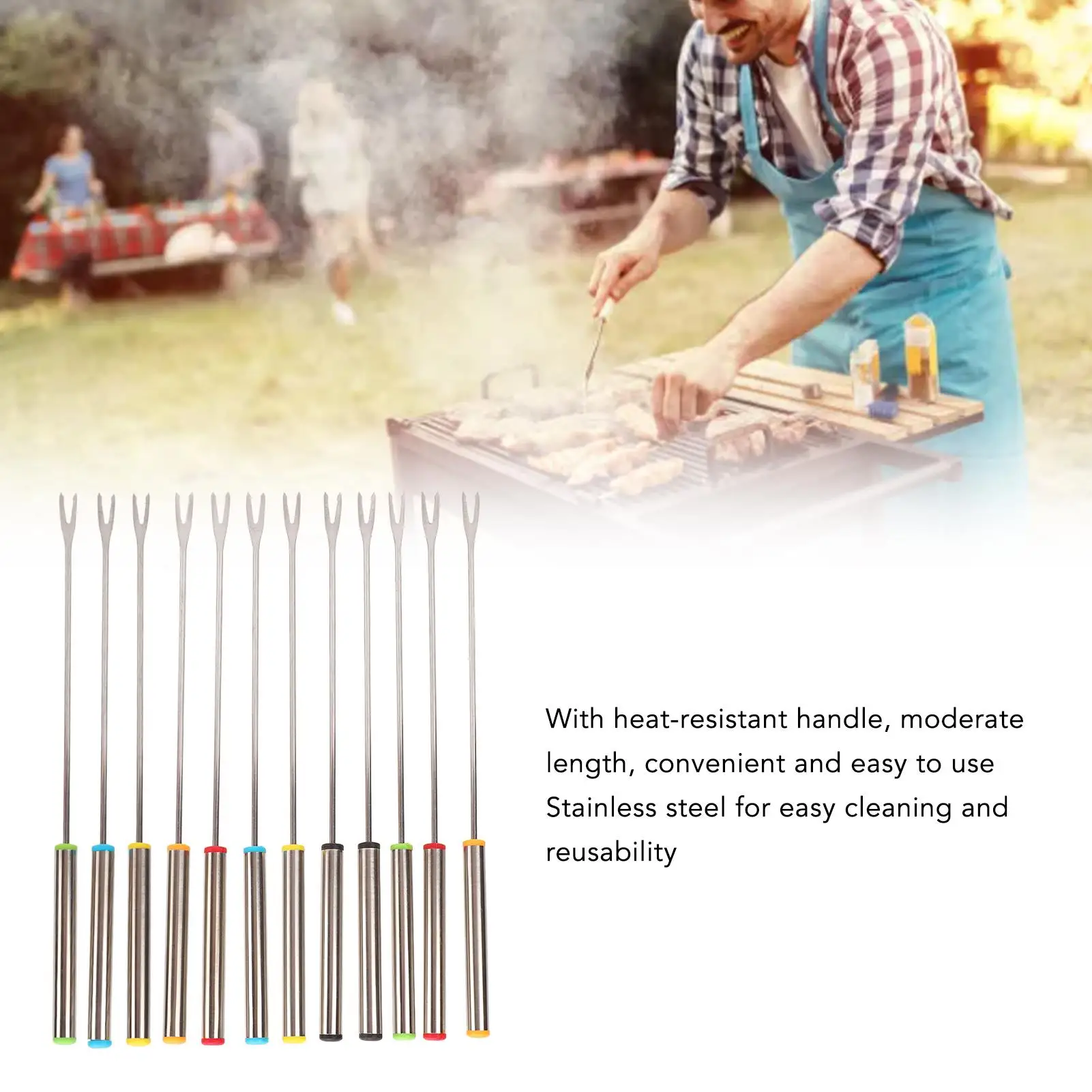 Heat Resistant Fondue Forks Marshmallow Roasting Sticks for picnics