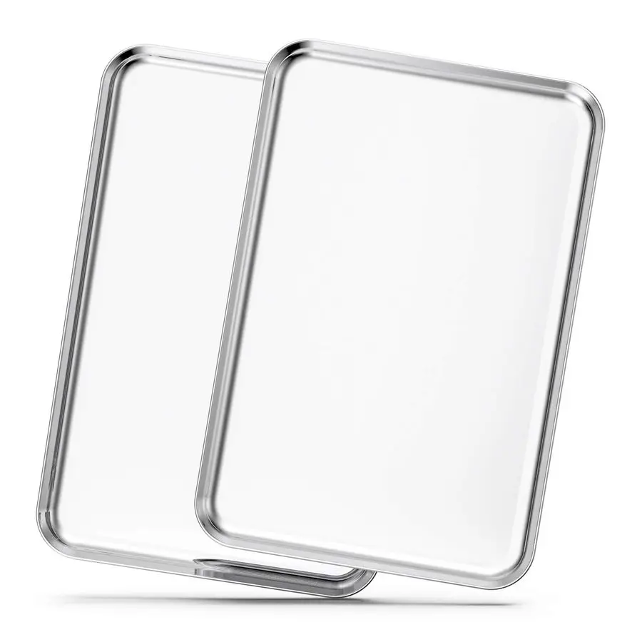

Sheets Set of 2, 20 inch Stainless Steel Bakeware Baking Pans, Healthy amp Nontoxic amp Rustproof amp Easy Clean amp Dishwasher
