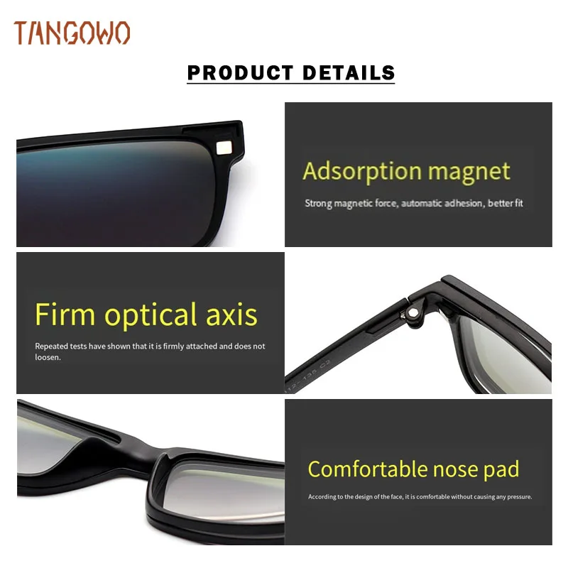 TANGOWO Prescription Glasses Man Style Clip-on Magnetic Men's Eyeglasses Lunette Computer Eyepieces for Reading Sunglasses Women - view 5
