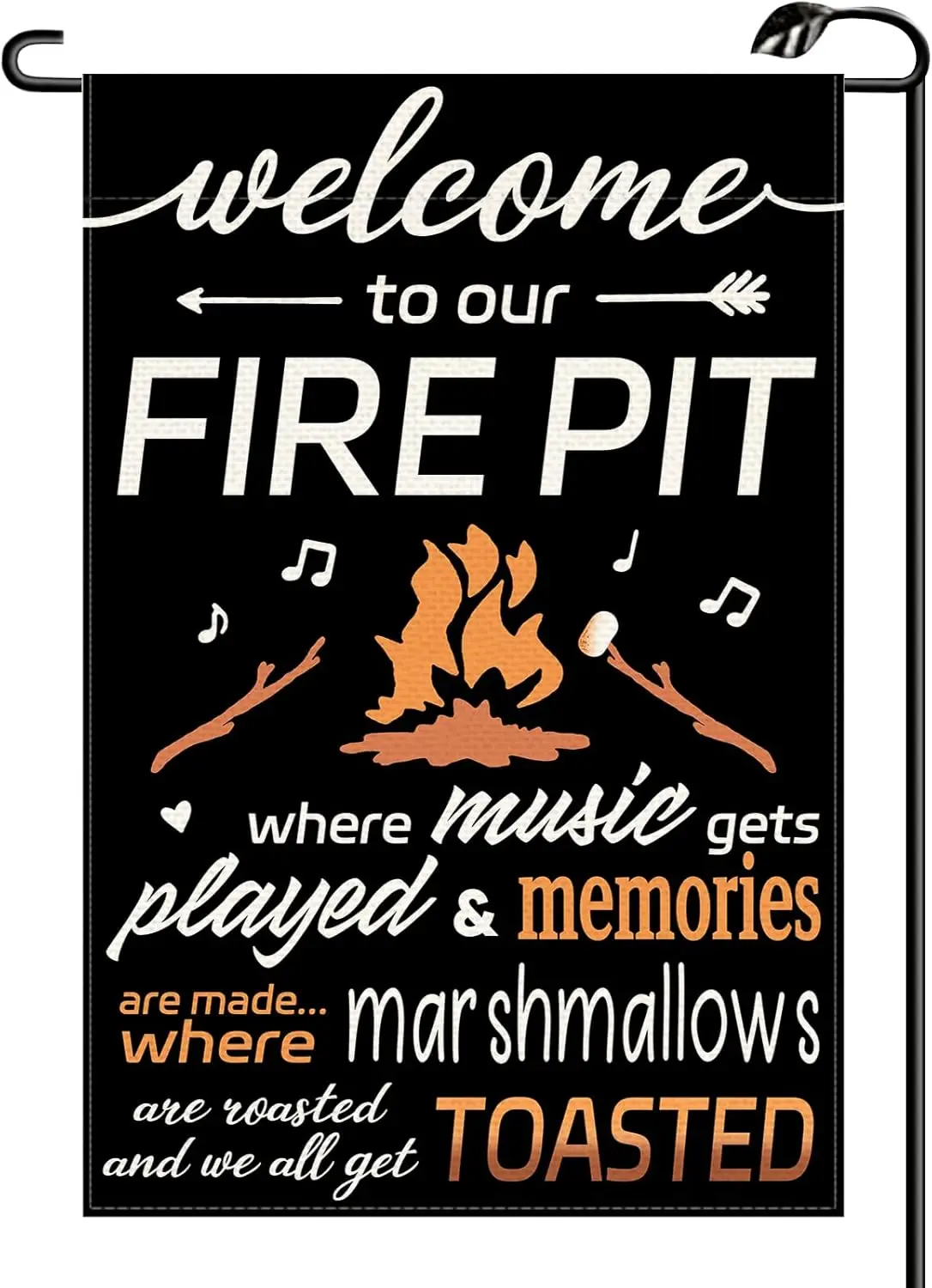 Camping Garden Flag 12x18 Inch Double Sided Welcome To Our Fire Pit Camping RV Campsite Campfire Camper Small Flags Farmhous uui
