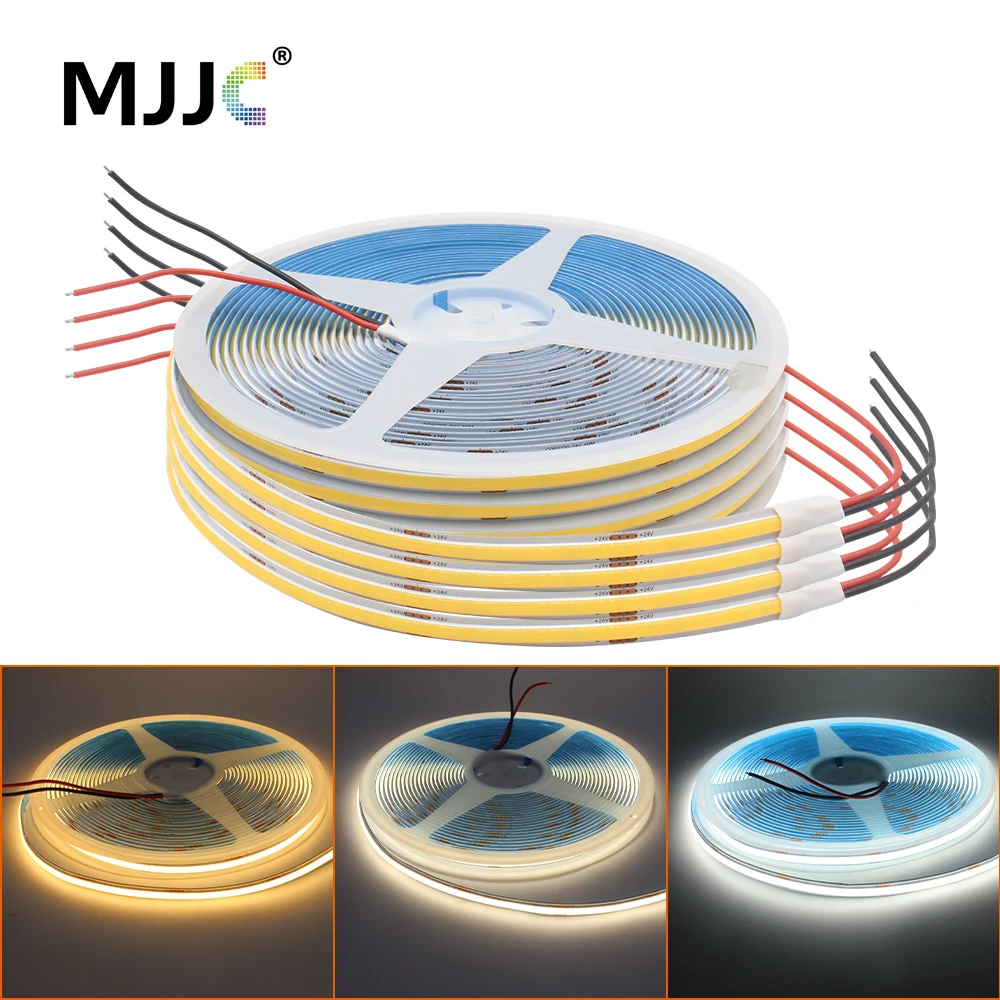 10M COB LED Strip 24V 320LEDs/m High Light Efficiency Few Voltage Drop Flexible LED Tape Ribbon Stripe Light for Room Decor