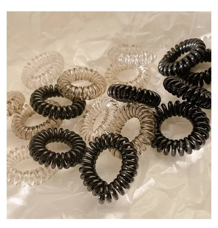 Hochwertiges Farbverlaufs-Telefonkabel-Haarband, feminines Temperament, schadet nicht, hohe Elastizität, langlebiges Gummiband-Haarseil – Detail 9