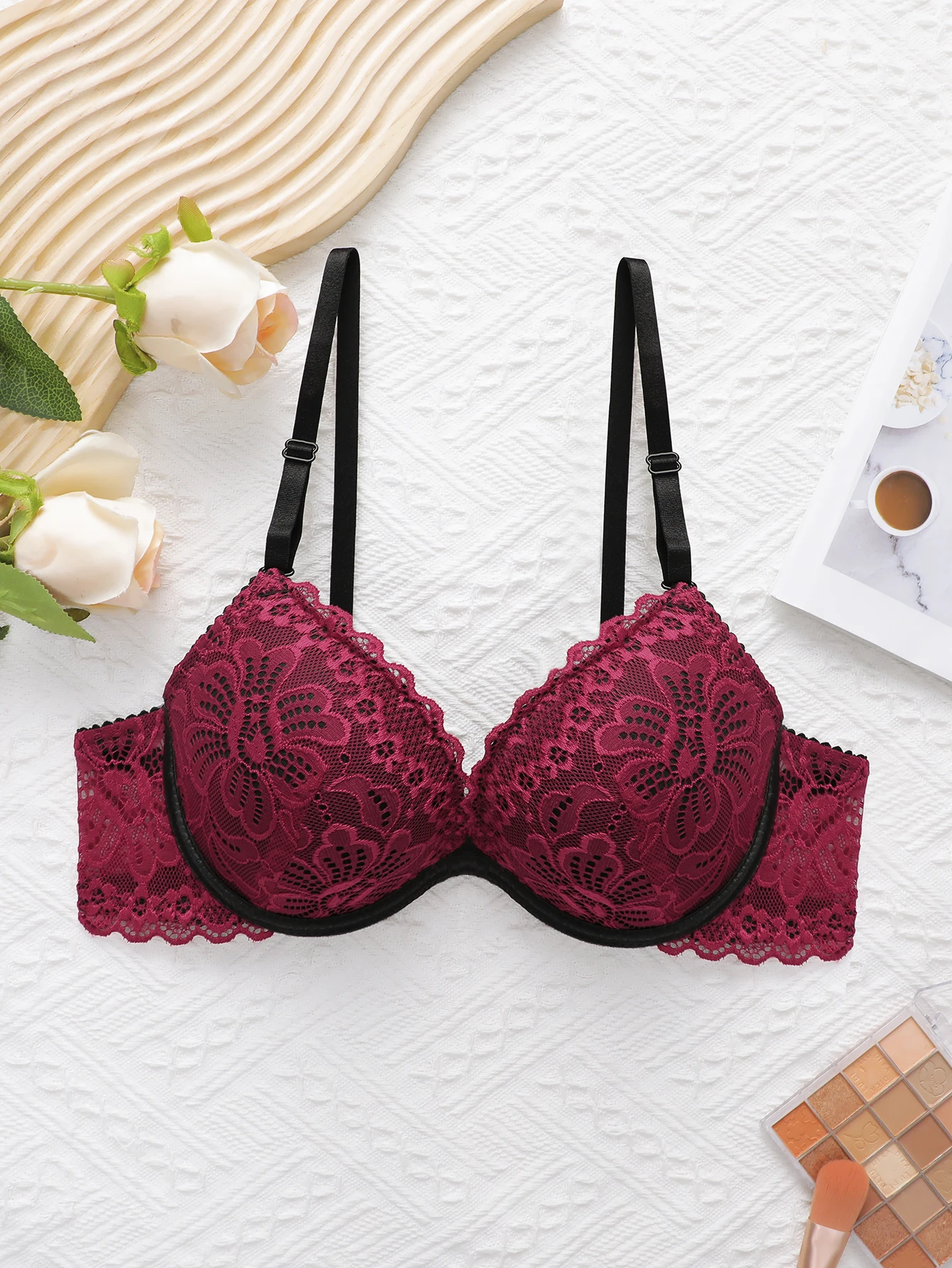 New Year Christmas High-Quality Red Lace Sexy Women\'s Underwear One Lingerie Push Up Seven codes Bra A3216