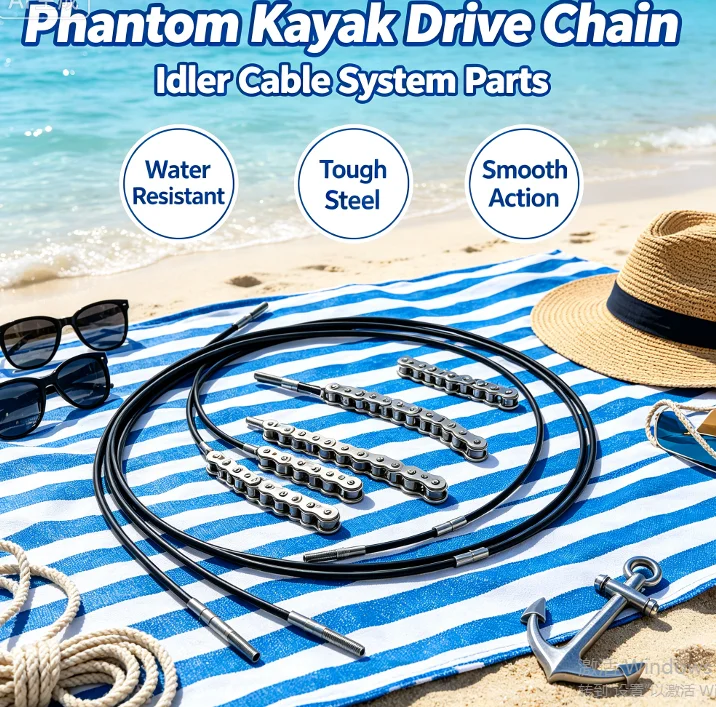 Complete Phantom Drive Idler Cable Chain Kit for Pedal‑Powered Kayak System Replacement Pull Wire Boat Hardware Parts