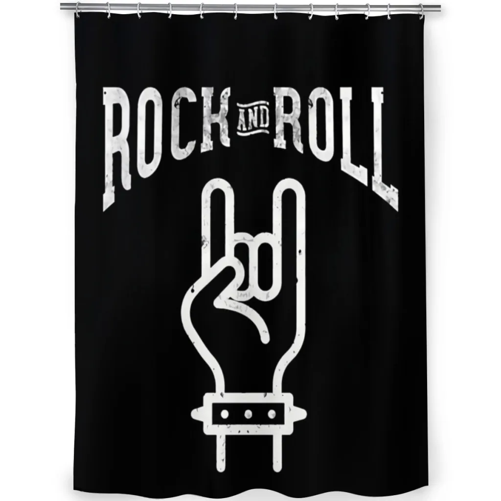 Rock N Roll Sign Of The Horns Bathroom Shower Curtains HEAVY METAL Waterproof Partition Curtain Designed Home Decor Accessories