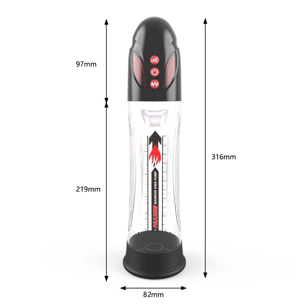 Electric Penis Pump Men Suction Vacuum Trainer Cup Visible Pressure Indicator 8 Modes Magnetic USB Charging Extender Sex Toys - view 4