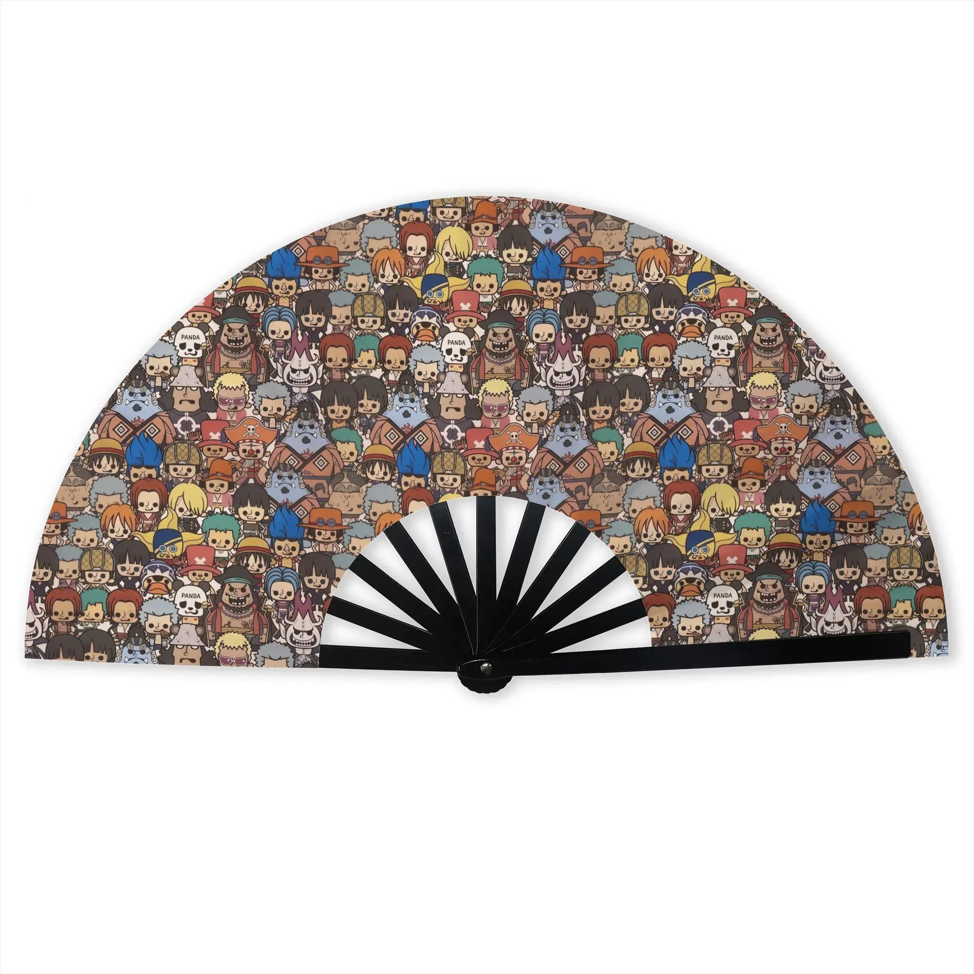 Abanico Plegable de Poliéster de Roronoa Zoro, One Piece, Luffy, Nami, Usopp, Jinbe, Nico Robin, Accesorio de Verano, Abanicos Decorativos