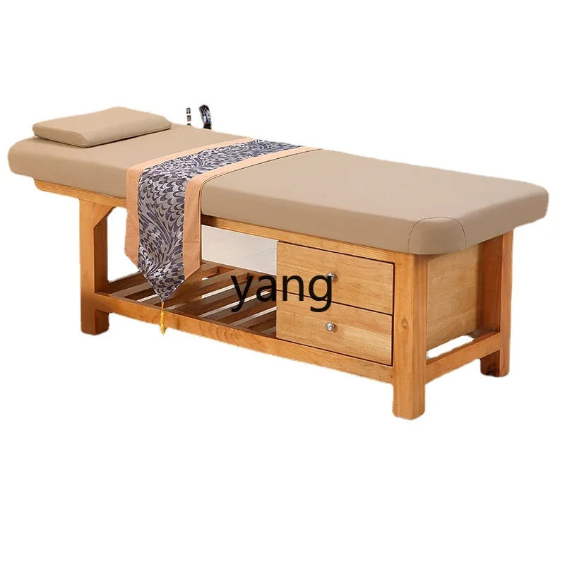 CX Solid Wood Facial Bed Beauty Salon Special Medical Massage Tattoo Embroidery Ear Cleaning Bed