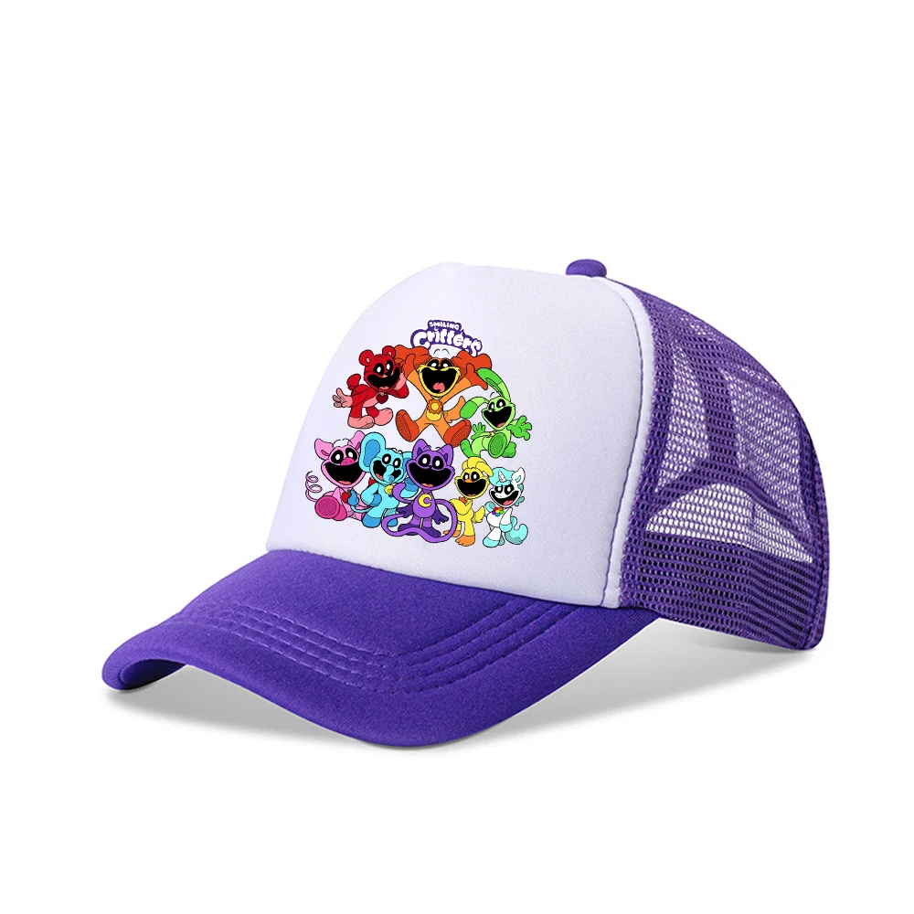 Smiling Critters Baseball Hats Game Figure Catnap Mesh Hat for Kids Adult Casquette Purple Hip Hop Caps Apparel Accessories Gift