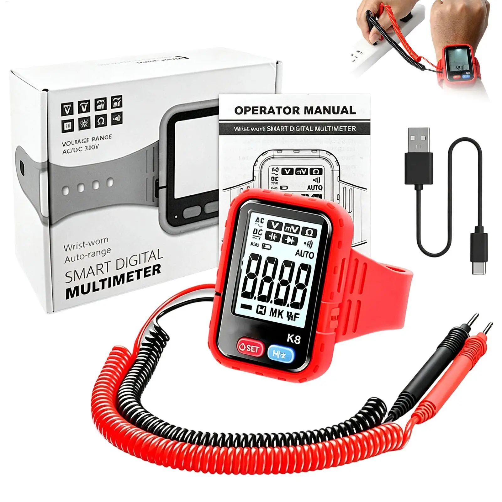 Digital Multimeter Tester High Precision Portable Voltmeter Ammeter Ohmmeter Voltage Current Tester for Electrician, Home Garage