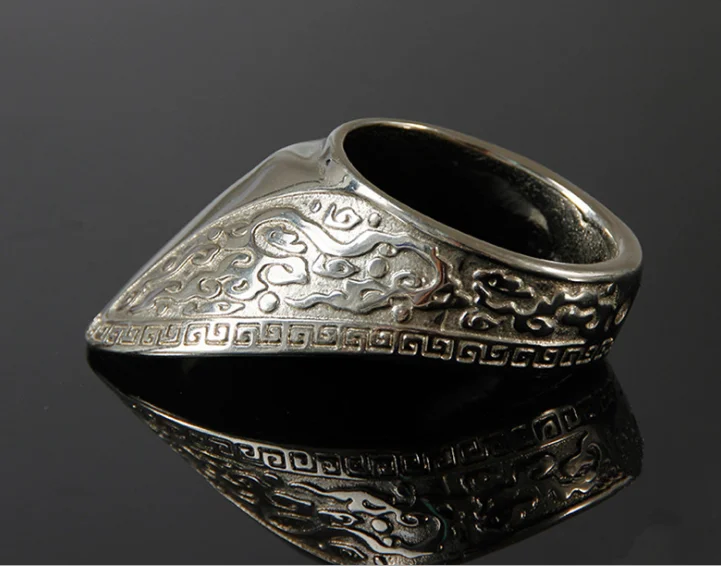 New Engraved Archery Thumb Tibetan Silver Banzhi Ring Archery Gear Protection Banzhi