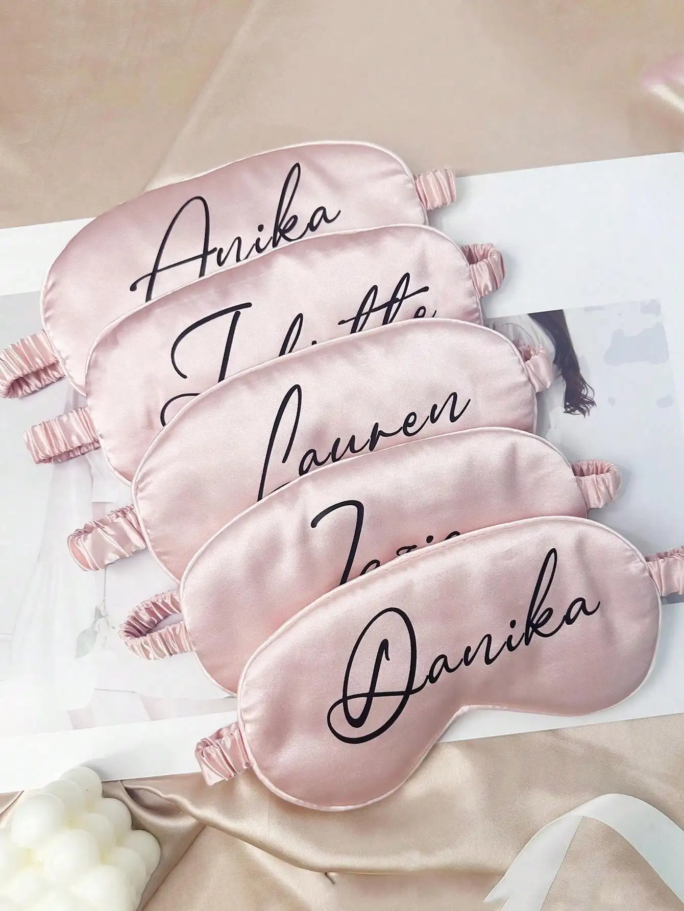 

Персонализированная атласная маска для сна для подарков подружкам невесты, сувениров на свадьбу, путешествий и девичника