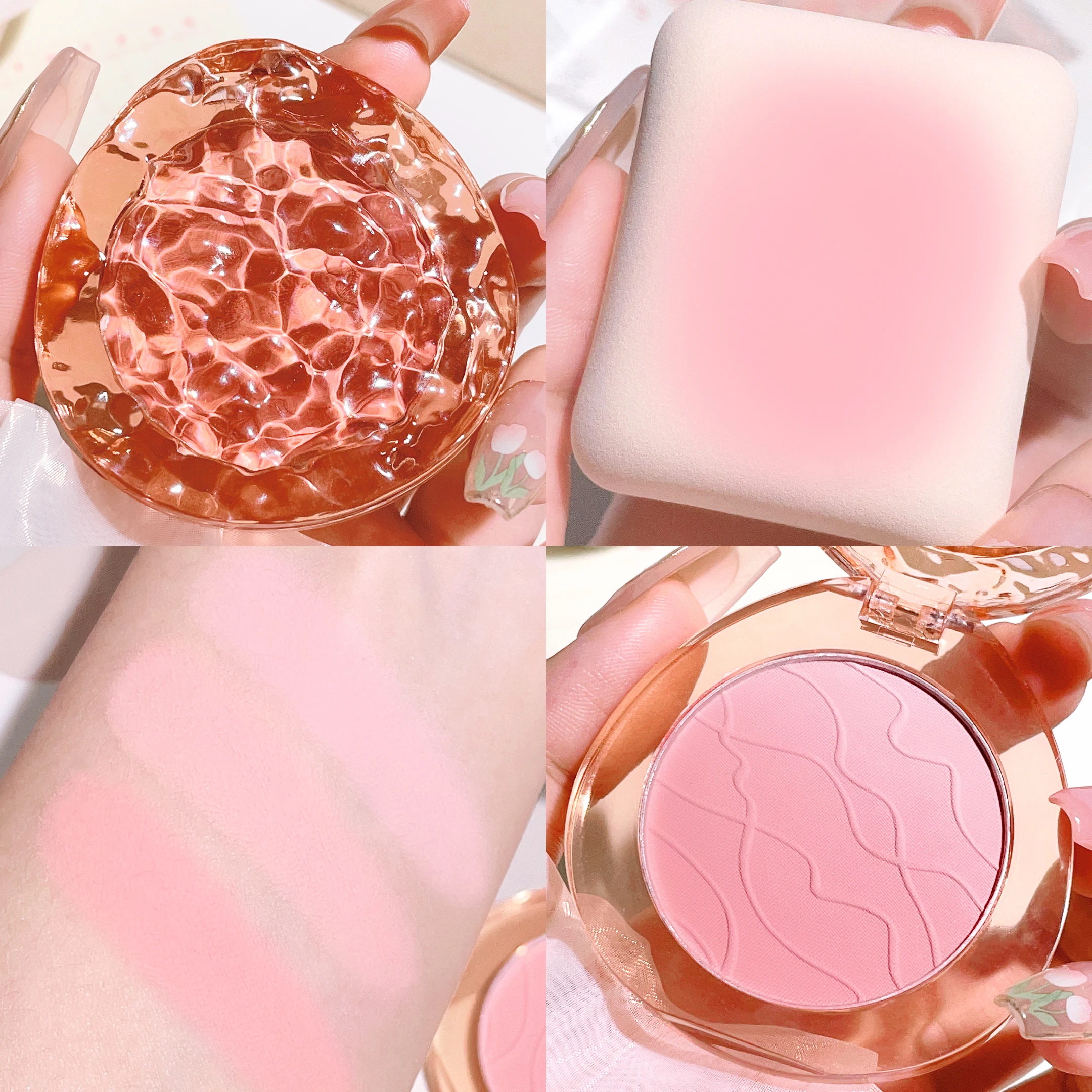 HISYI cute, pop, gradient blush, matte, delicate, daily nude makeup, brightens the color, naturally whitens students