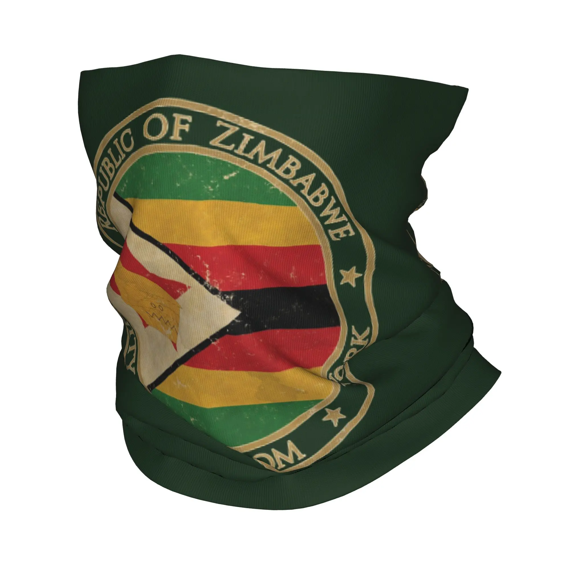 Republic of Zimbabwe Africa African Flag Bandana Neck Gaiter Printed Face Scarf Multifunction Headband Riding For Men Women