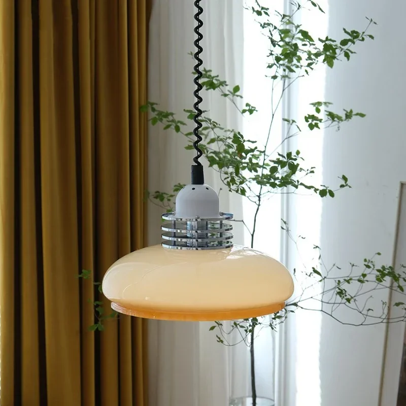 Glass Pendant Light Retro Retractable Chandeliers Restaurant Bar Bedroom Study Bar Pendant Hanging Lamp Lustre