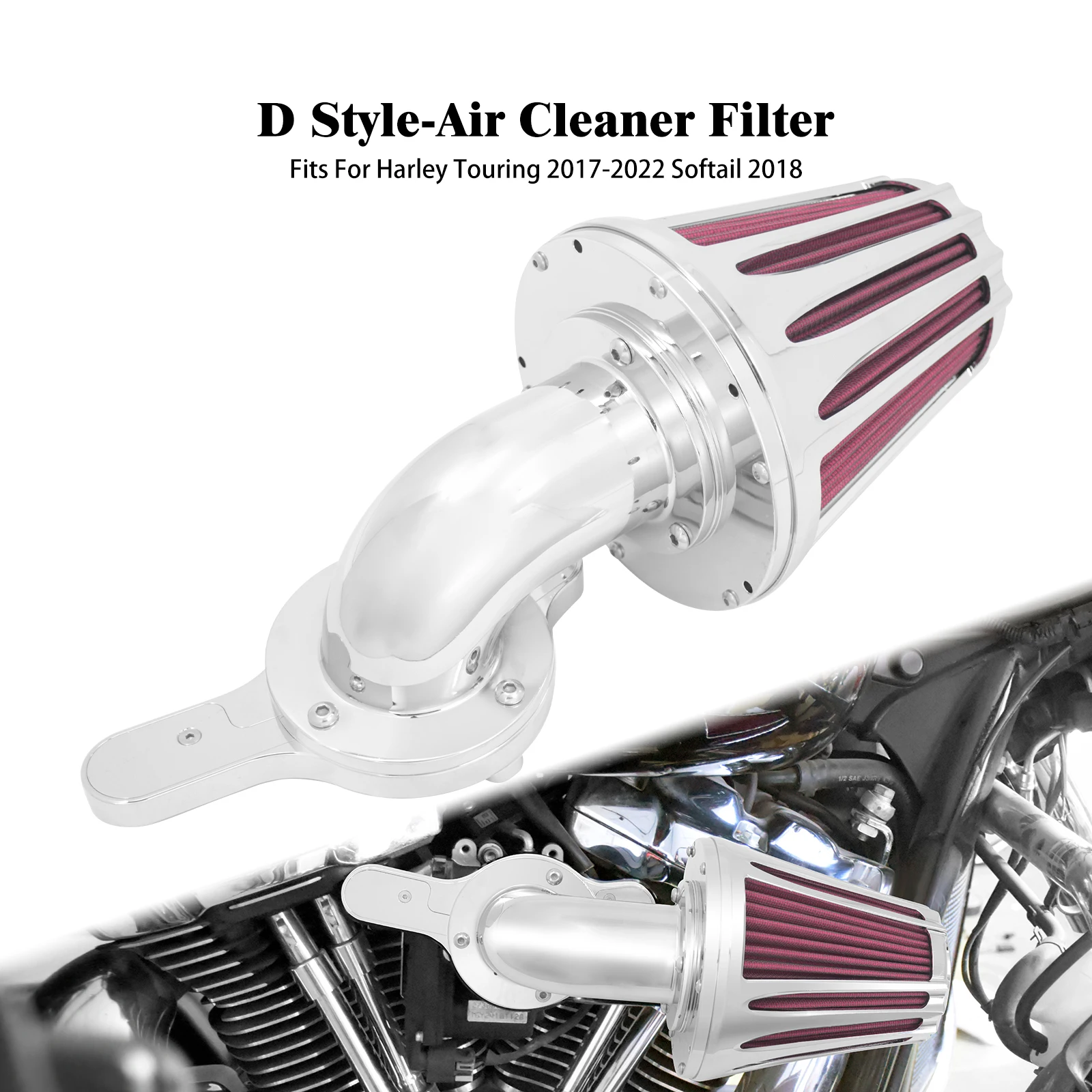 

Motorcycle Sucker CNC Air Filter Intake Cleaner Red Kit For Harley M8 Touring Road King Electra Street Glide Softail Breakout