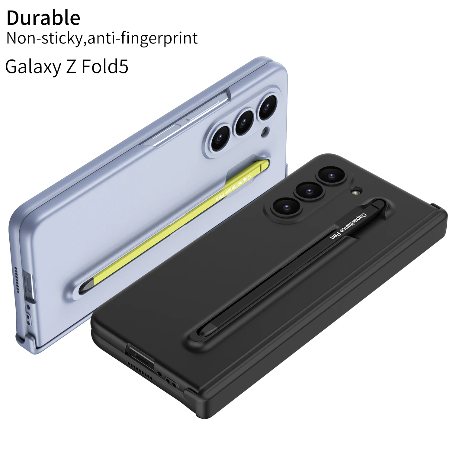 For Samsung Galaxy Z Fold 5 Case Skin-feeling Matte Magnetic Folding Hinge With Colorful Pen Slot Tempered Film Shockproof Cover