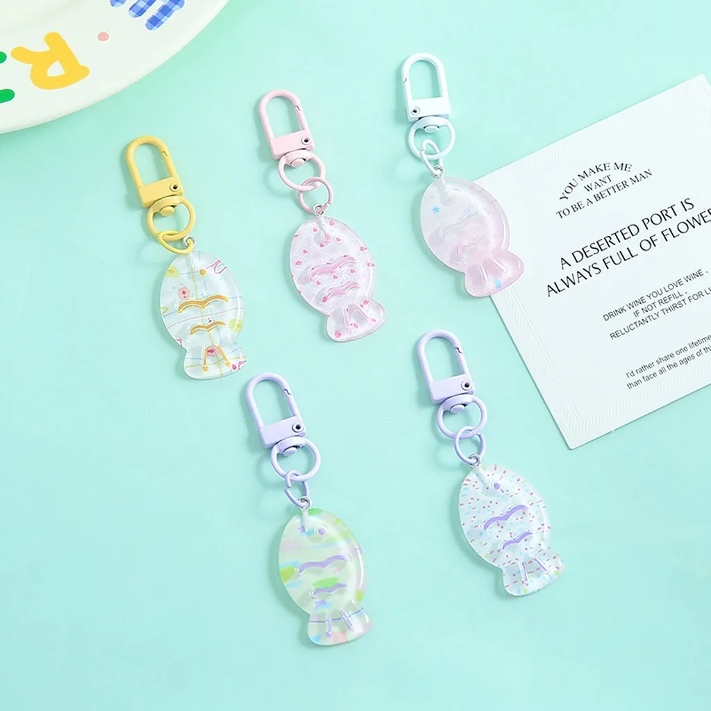 Cartoon Translucent Fish Acrylic Key Chain Versatile Bag Pendant Decor Lovely Gift Keychain For Couples And Besties