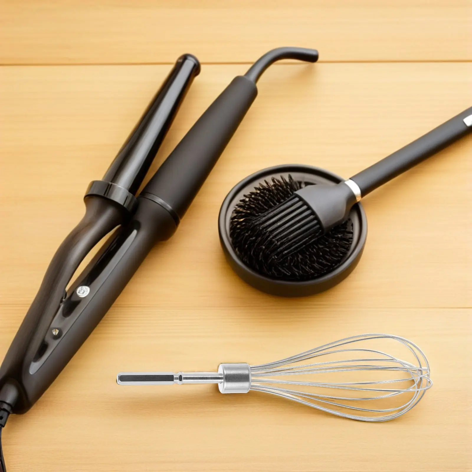 

4Pcs Electric Hair Dye Mixer Whisk Cordless Handheld Stainless Steel Salon Color Mixer for Pigment Blending Hair Cream Stirring
