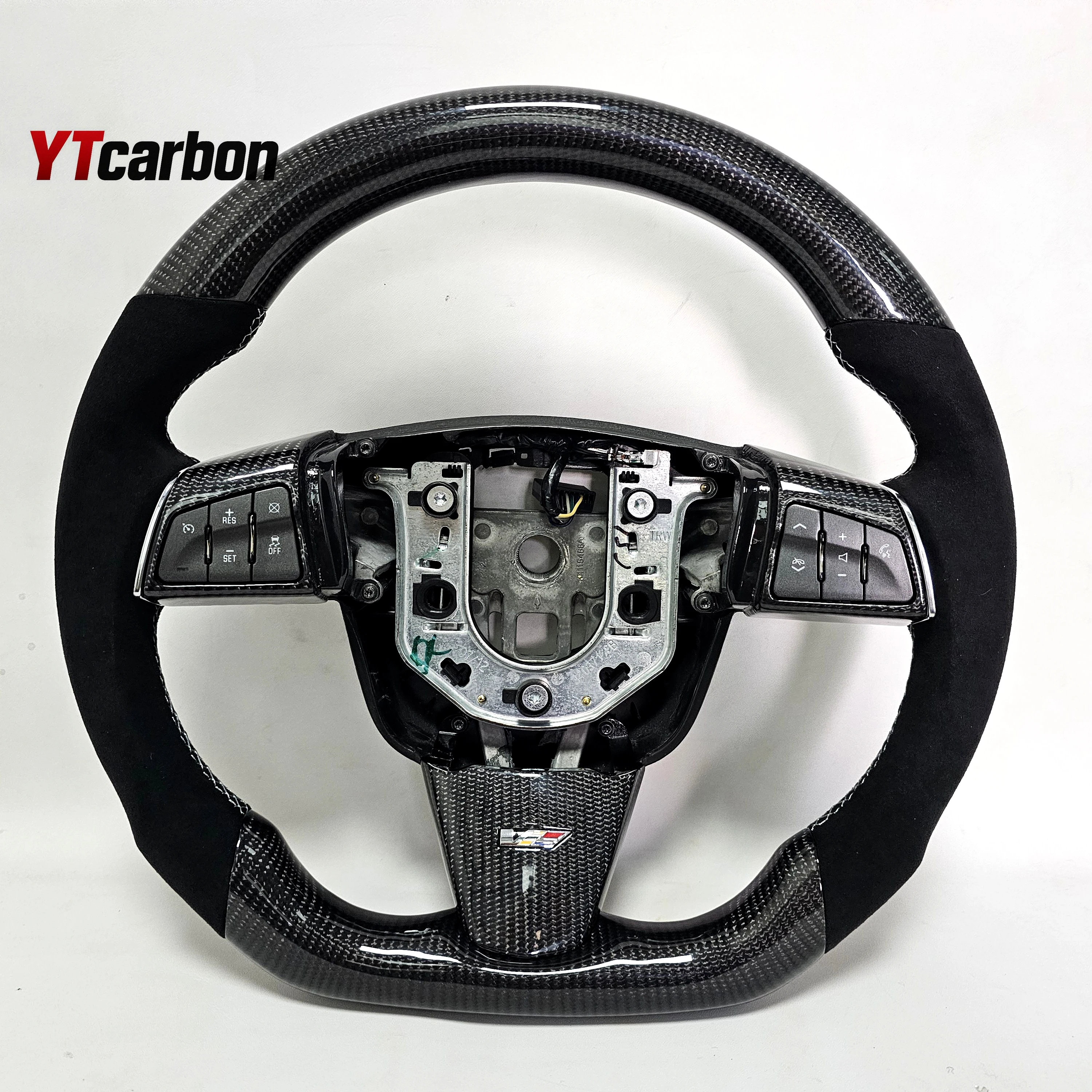 

CTS Coupe CTS-V SRX SLS XLR Racing Style Premium Custom Carbon Fiber Italy Suede Steering Wheel