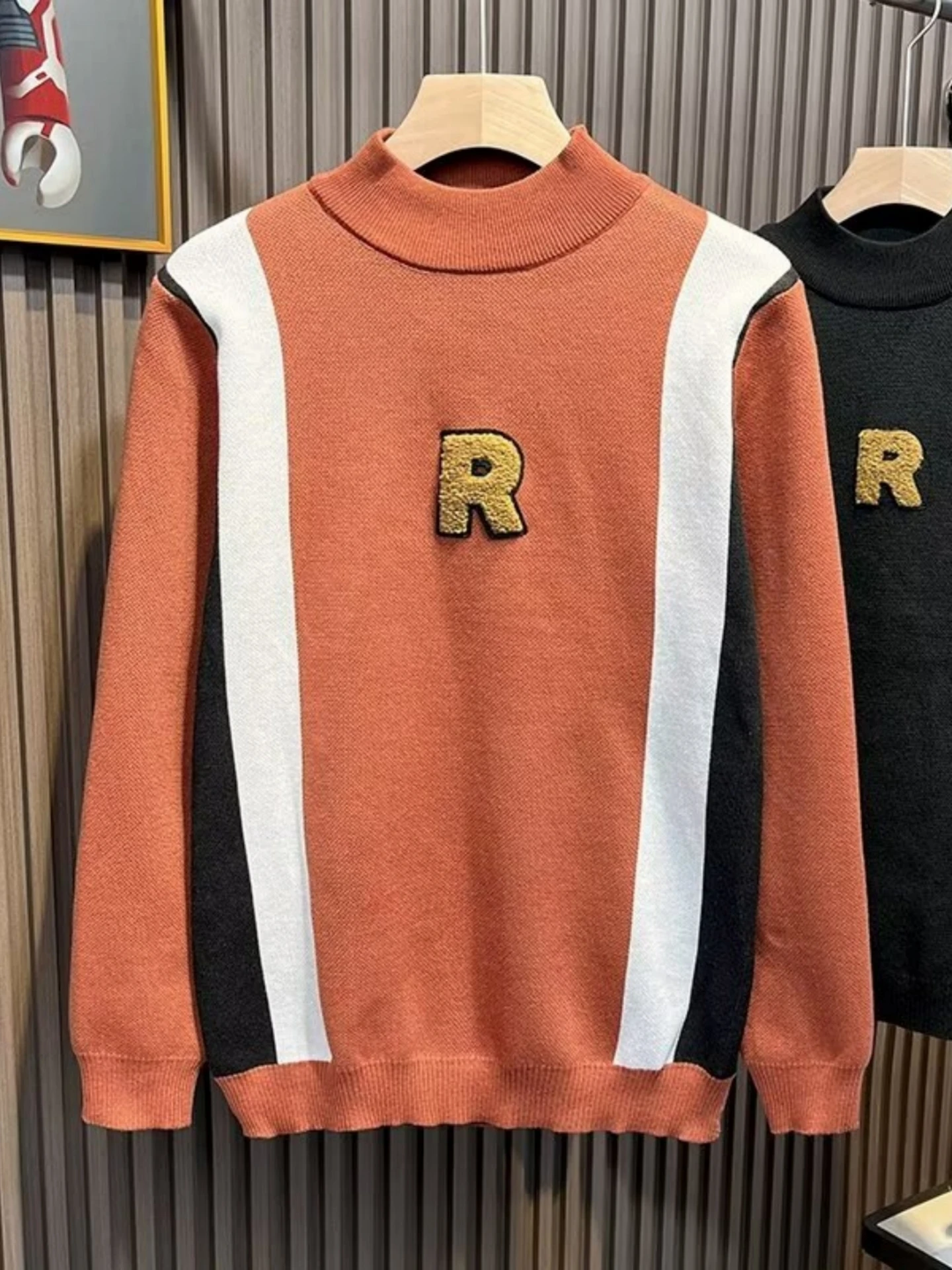 

Мужской вязаный свитер с высоким воротником, осенне-зимний, новый, в корейском стиле, базовая одежда, молодежный, повседневный, длинный рукав