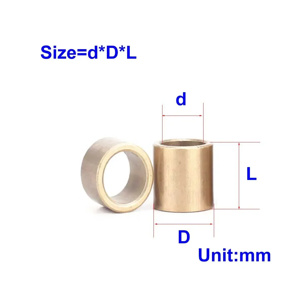 

Powder metallurgy oil bearing copper sleeve brass bushing lining thin inner diameter 3 4 5 6 8 mm