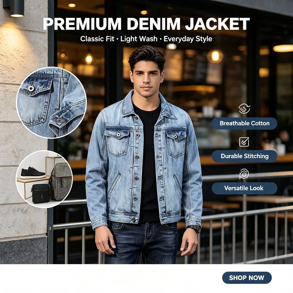 Spring Autumn Men's Denim Trucker Jackets Vintage Man Streetwear Jeans Jackets Classic Men Button Down Windbreaker Cow Boy Coats