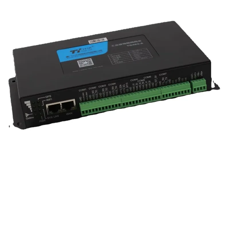 TG462 4G IP30 4-DI 8-ADC Gateway Ubuntu Pre-installed Industrial IoT Gateway for Fire Alarm Solution