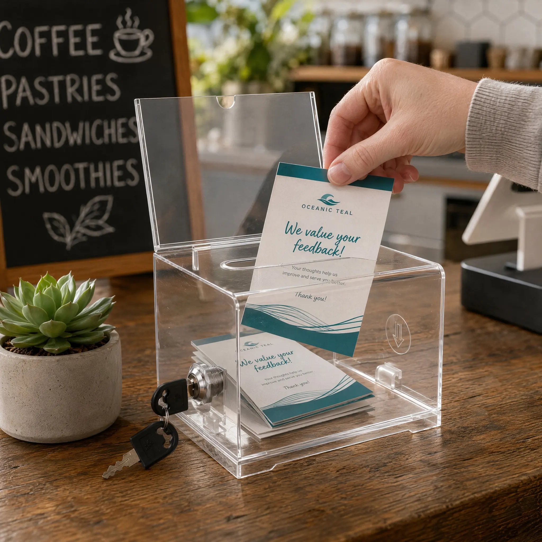 Heavy-Duty Clear Acrylic Suggestion Box Secure Lock Design Easy Assembly Donation Box for Cafes Offices Classrooms Fundraising