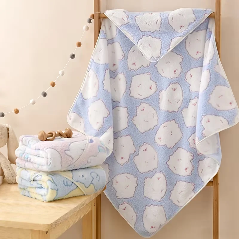 1 Piece of 3D Baby Blanket, Cute Cartoon Baby Blanket and Bath Towel, Absorbent and Quick-Drying, Newborn Swaddle Wrap, Soft and Warm Baby Blanket, Suitable for Baby Use