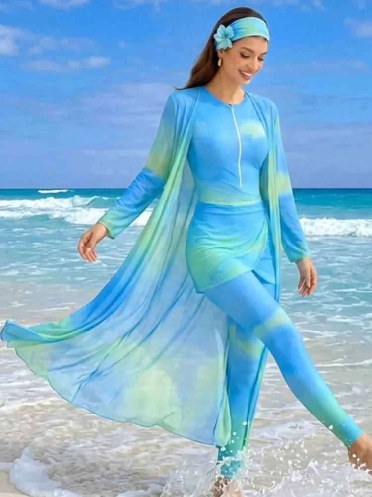 Retro Bikini Printed Fashion 3 Piece Swimsuit And Cover Up Pants With Skirt Tight Women's Bandage Summer Beach Luxury Elegant