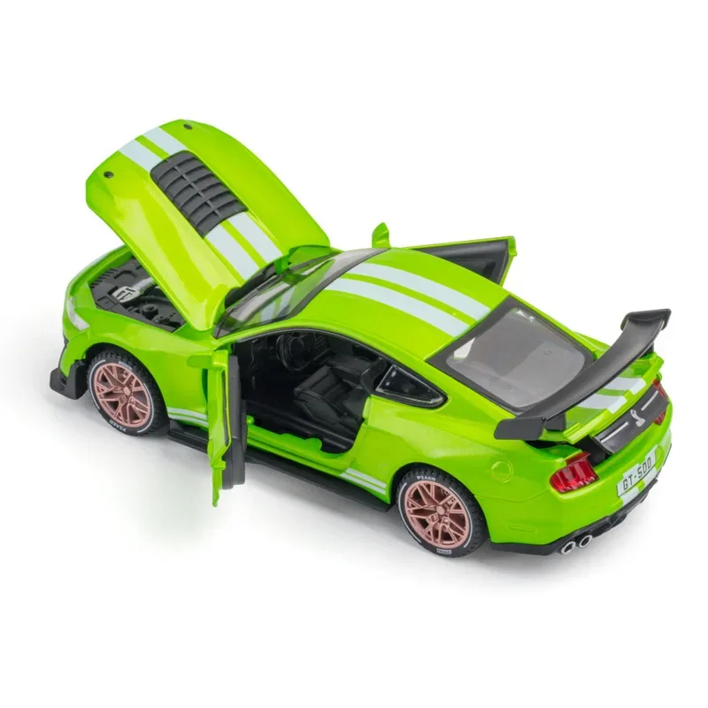 New 1:32 High Simulation Supercar Ford Mustang Shelby GT500 Car Model Alloy Pull Back Kid Toy Car 4 Open Door Children\'s Gifts