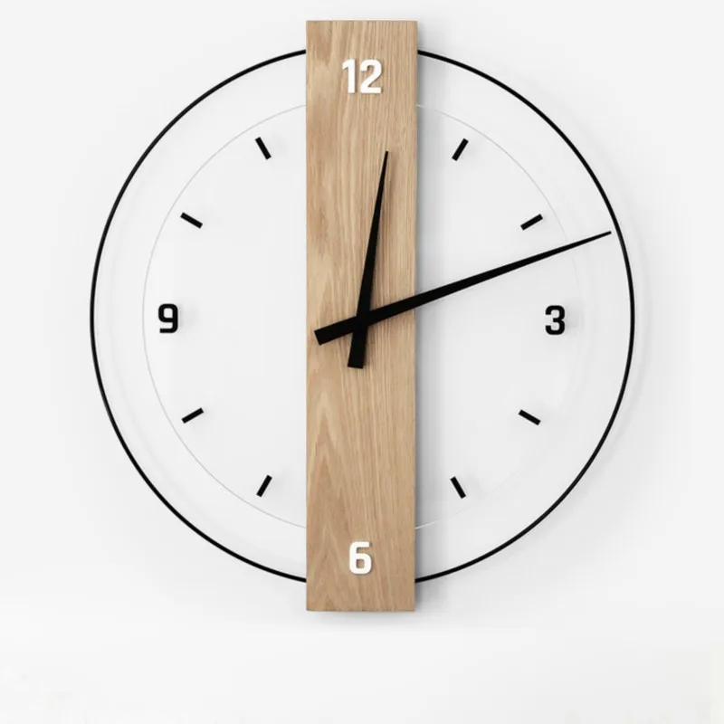 

MOMO Clock Wall Clock Living Room Scandinavian Minimalist Clock Hanging Wall Creative Household No Punch Modern Decoration Mute