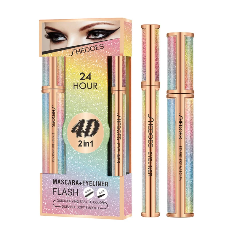 อายไลเนอร์และมาสคาร่า 2-in-1 จาก SHEDOES: กันน้ำ ติดทนนาน เพิ่มความหนาให้ขนตา ใช้งานง่าย - ให้ดวงตาดูคมชัด