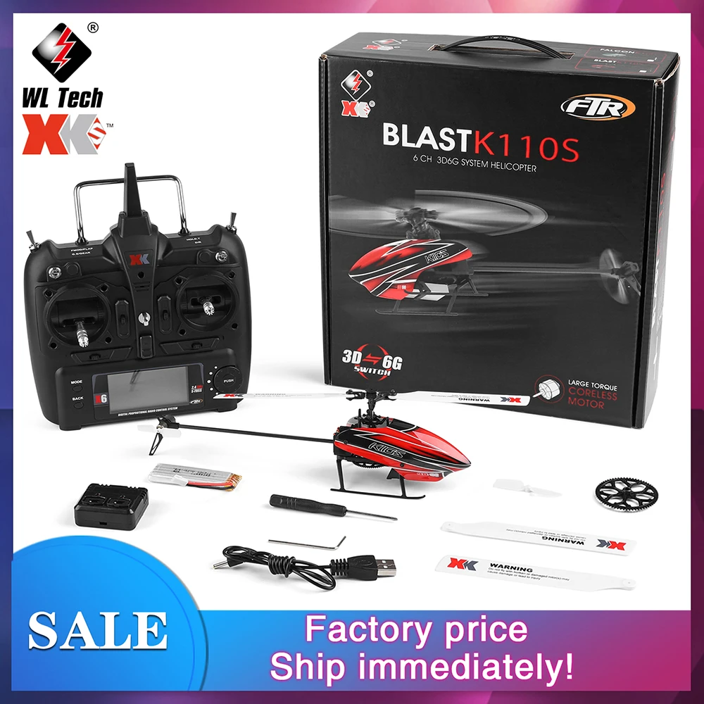 Wltoys XK K110S 6CH 3D 6G System Remote Control Toy Brushless Motor 2.4G RC Helicopter BNF/RTF Compatible With FUTABA S-FHSS
