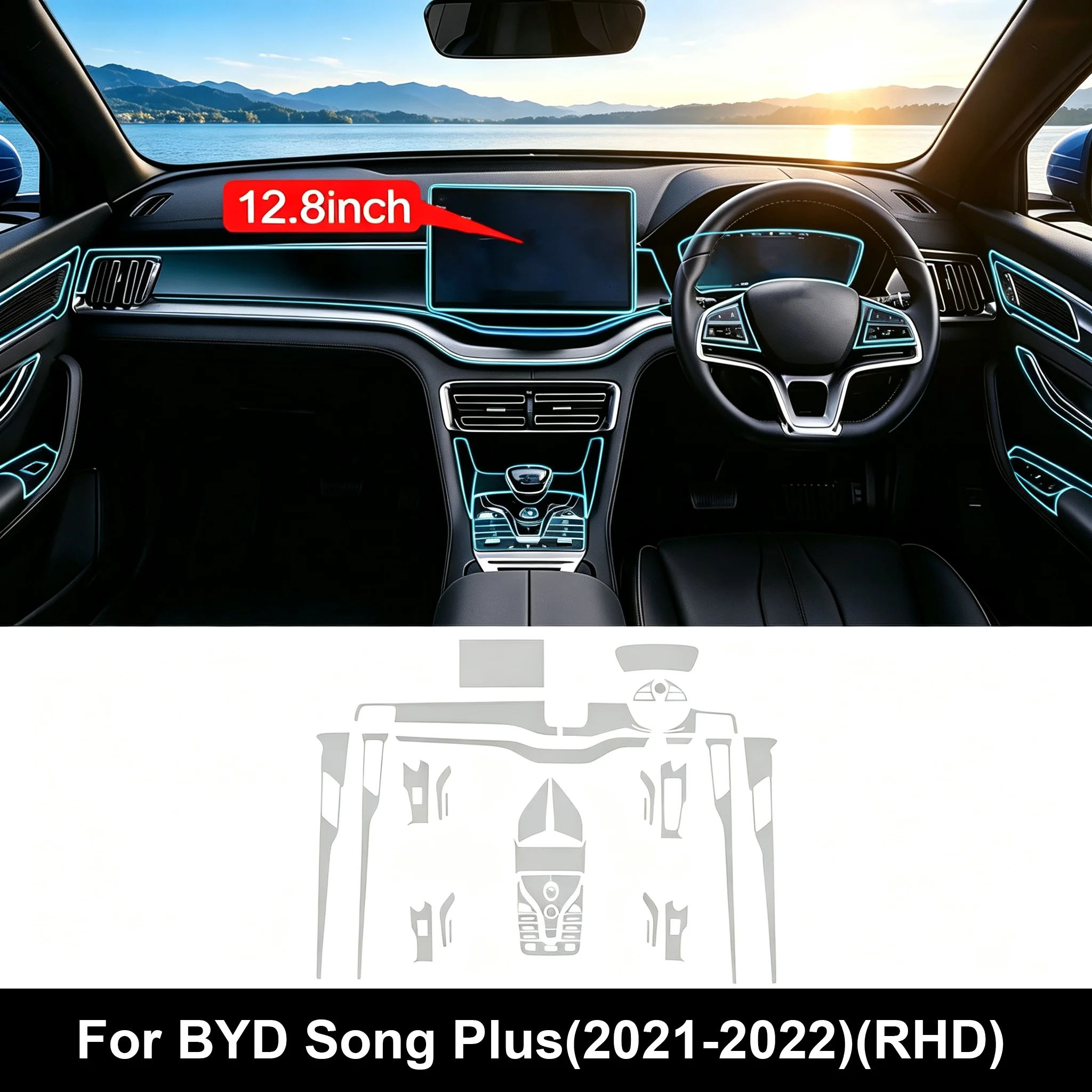 Für BYD Seal U Sealion 6 Song Plus DM-i EV 2021-2025 Auto Transparente TPU-Schutzfolie für Navigationsbildschirm PPF Kratzfest – Detail 3