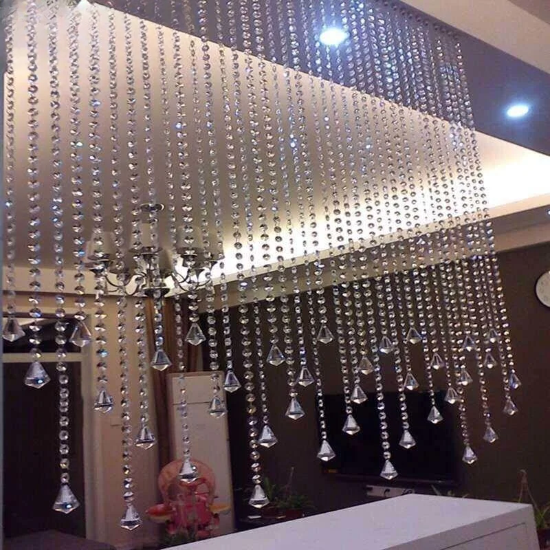 Bathroom curtain screen non-punching bead door curtain