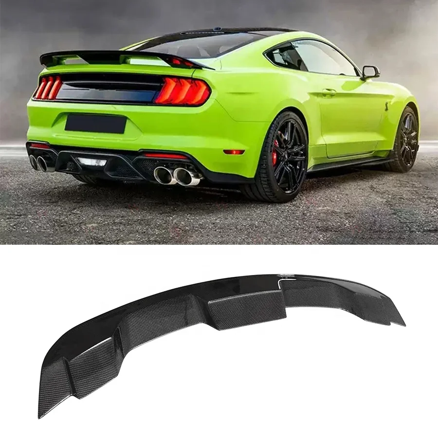 

Высококачественный задний спойлер из углеродного волокна для Ford Mustang GT500 2015 - однослойный спойлер заднего крыла багажника