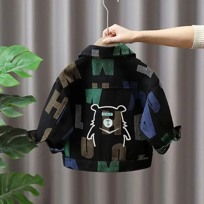 

Boys' Denim Jacket Spring and Autumn Collection New Children's Coat Handsome and Fashionable Cowboy Clothes