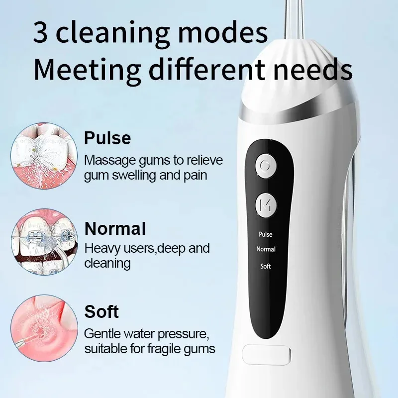 

2026 Electric Teeth Water Flosser Oral irrigator Portable Rechargeable Teeth Cleaner 3 Cleaning Modes Home Dental Cleaning Teeth