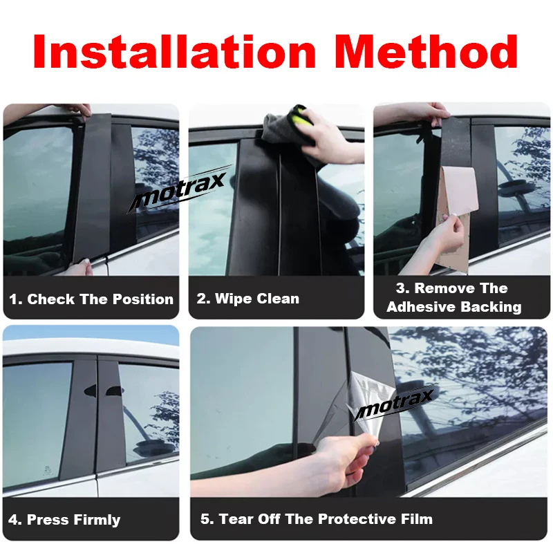 Car PC Material Pillar Post Cover Door Trim Window Molding Sticker for Toyota RAV4 RAV-4 XA30 2007 2008 2009 2010 2011 2012 2013 6