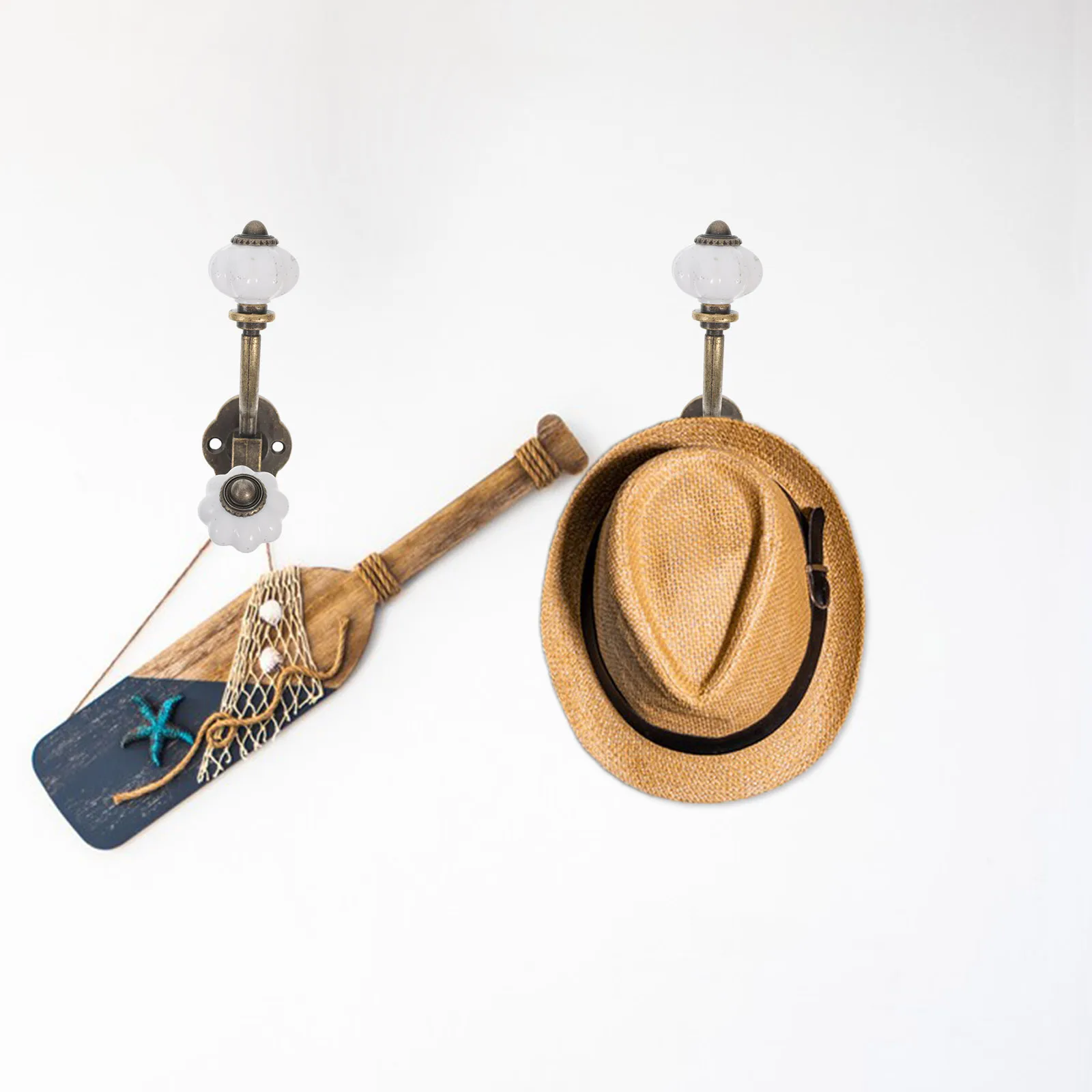 

2 pcs Retro Wall Hooks Vintage Zinc Alloy Coat Hooks Decorative Hat Hangers Multi-Functional Sturdy Durable Style For